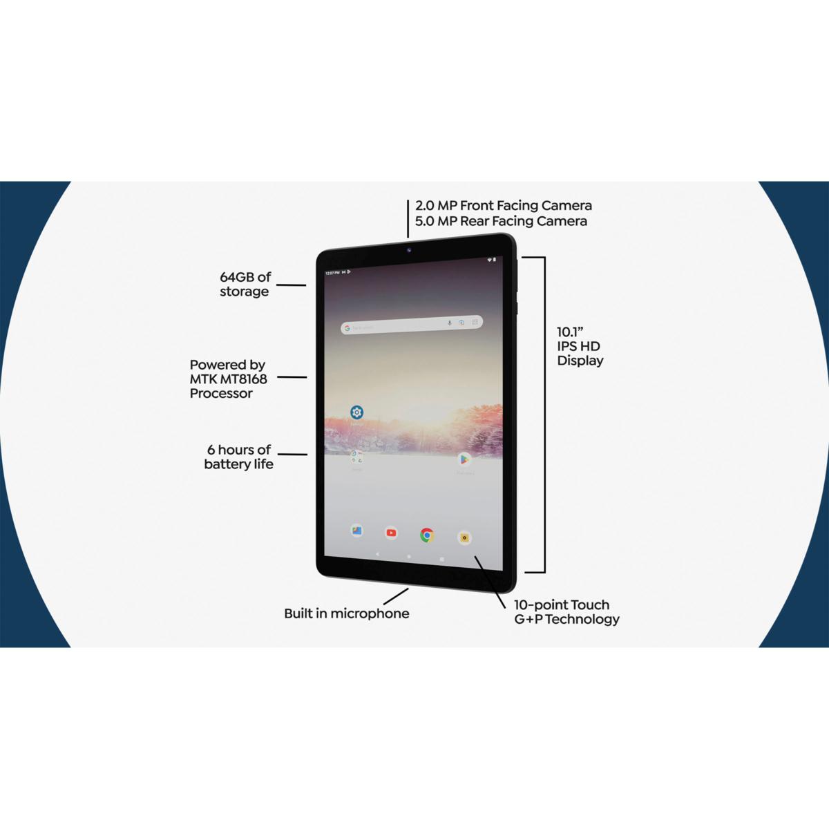 Gateway 10.1" Ultra Slim 64 GB Android 13 Tablet Bundle
